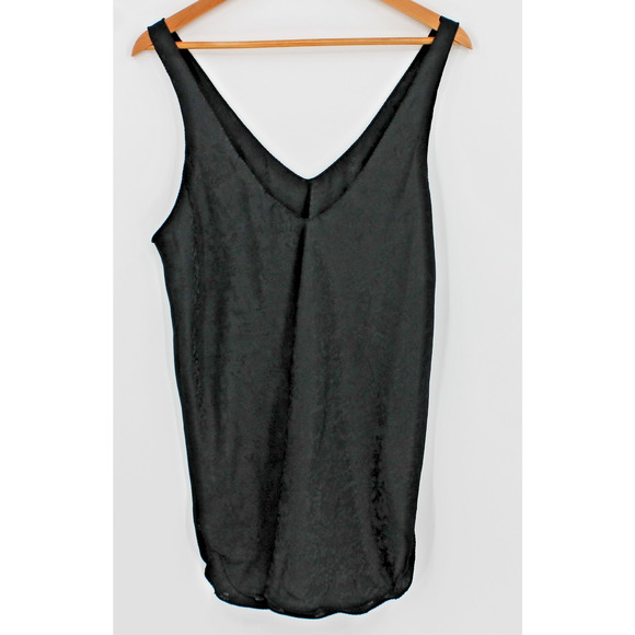 Vintage Black Jacquard Slip‎ Dress 90s Witchy Whimsigoth Party Lingerie Size M - Picture 2 of 8